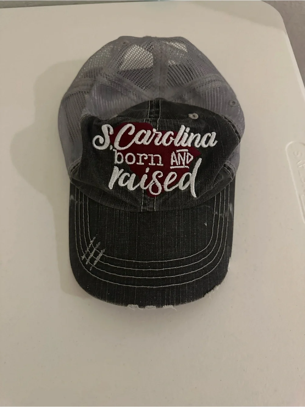Light Gray Mesh Back Adjustable Cap 